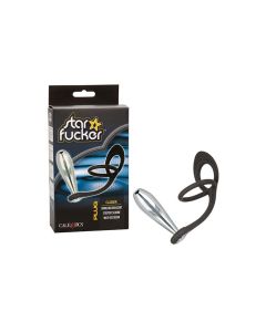 Star Fucker Glider Gem Plug w/Silicone Enhancer - Black